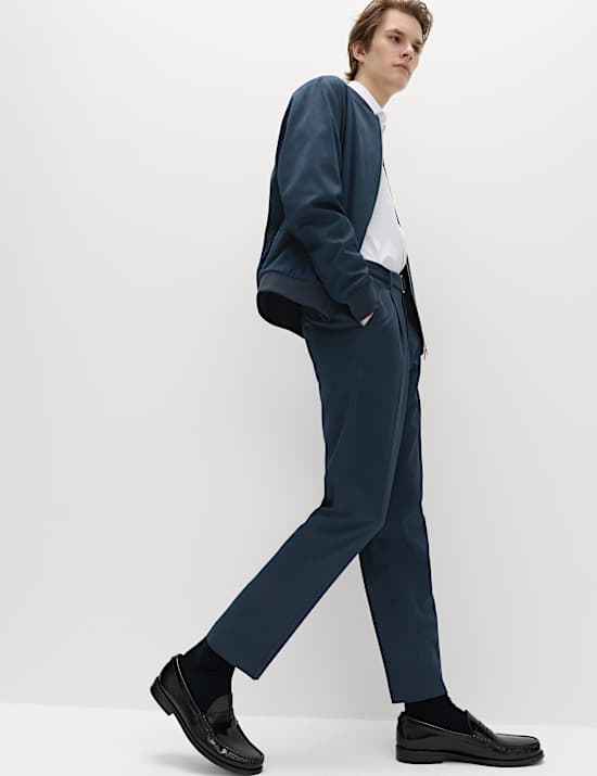 Tapered Fit Self Belt Twill Trousers