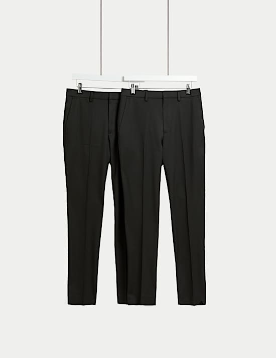 2pk Regular Fit Smart Stretch Trousers