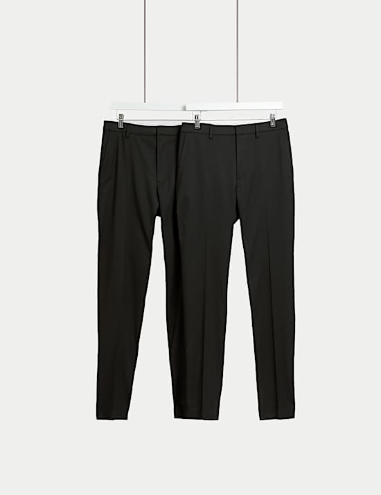 Lot de 2&nbsp;pantalons habillés extensibles coupe cintrée