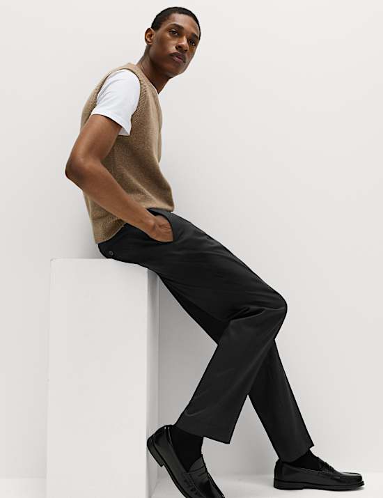 2pk Slim Fit Stretch Smart Trousers