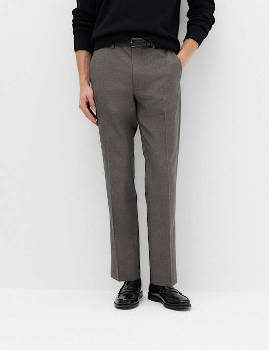 Set van 2 pantalons met normale pasvorm en gladde voorkant