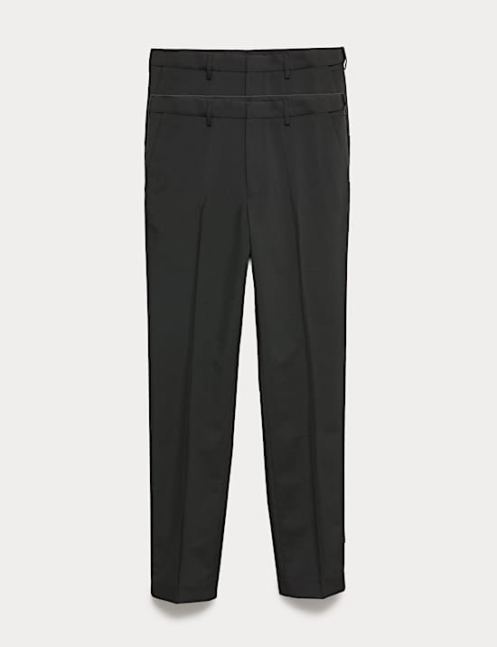 2pk Regular Fit Flat Front Trousers