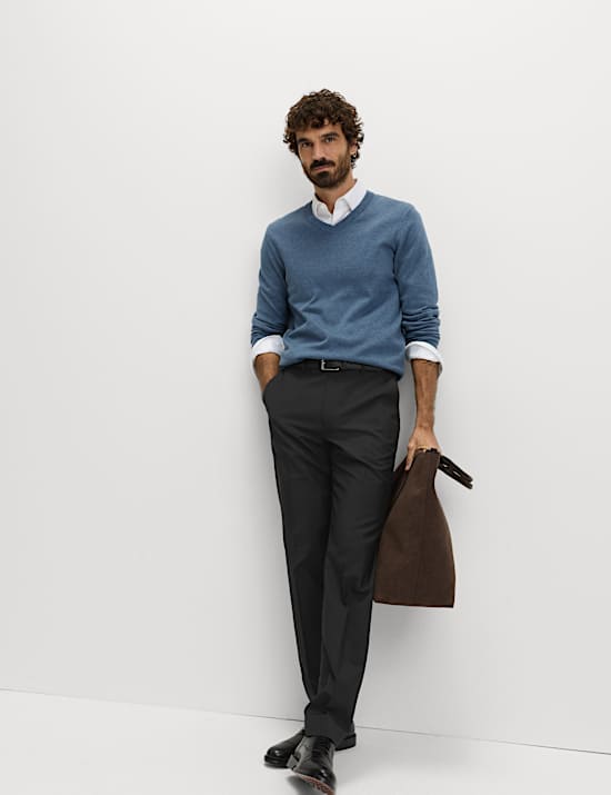 2pk Regular Fit Flat Front Trousers