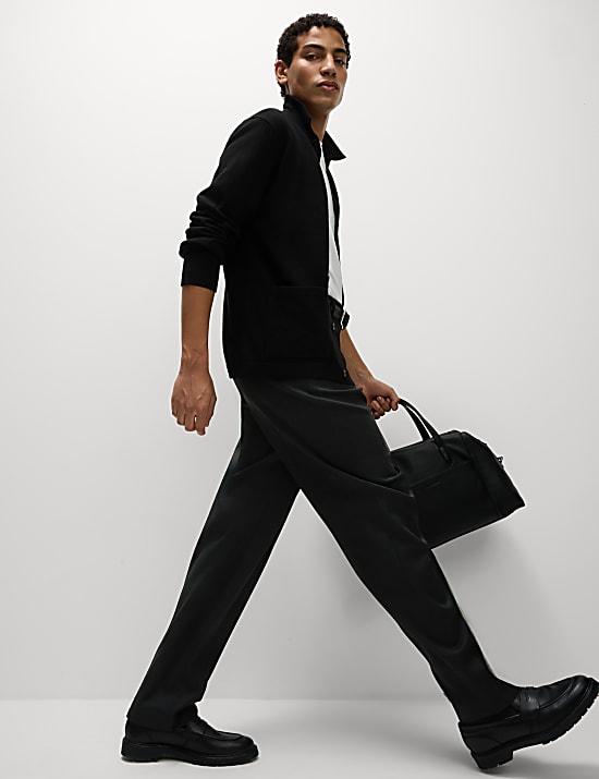 Pantalones de vestir de corte holgado elásticos