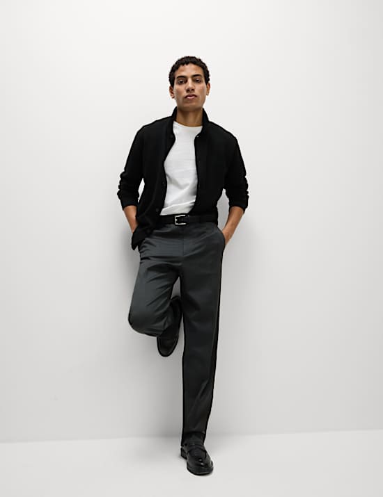 Pantalones de vestir de corte holgado elásticos