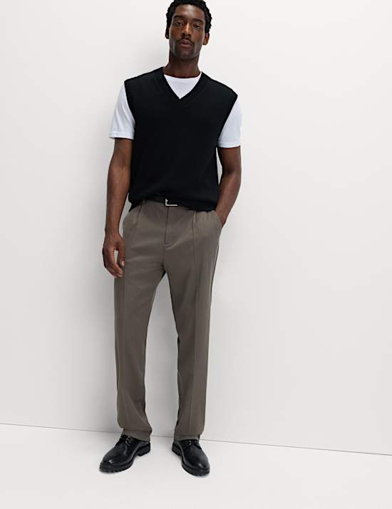 Relaxed Fit Smart Stretch Trousers