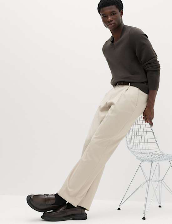 Relaxed Fit Smart Stretch Trousers