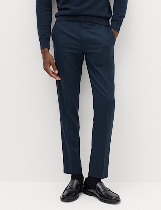 Slim Fit Wool Blend Suit Trousers