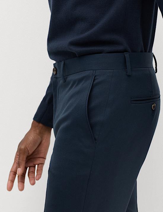 Slim Fit Wool Blend Suit Trousers