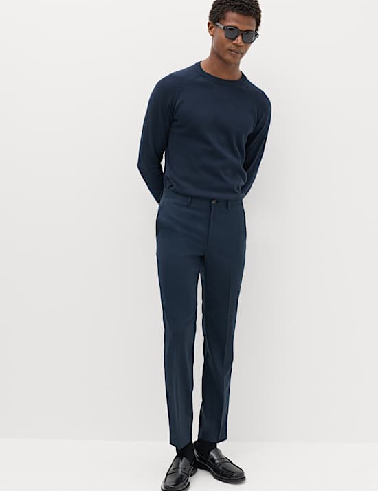 Slim Fit Wool Blend Suit Trousers