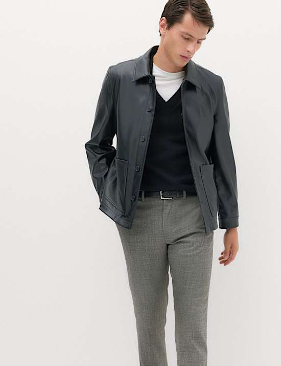 Slim Fit Wool Blend Suit Trousers