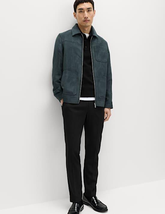 Slim Fit Wool Blend Suit Trousers