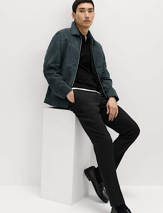 Slim Fit Wool Blend Suit Trousers