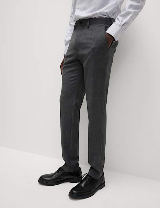 Slim Fit Wool Blend Trousers