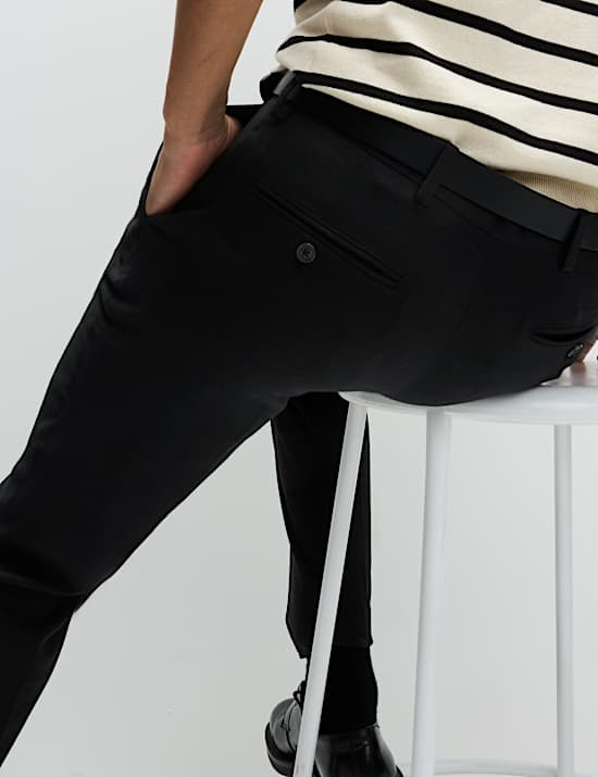 Slim Fit Wool Blend Trousers