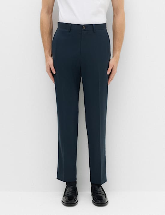 Regular Fit Wool Blend Trousers