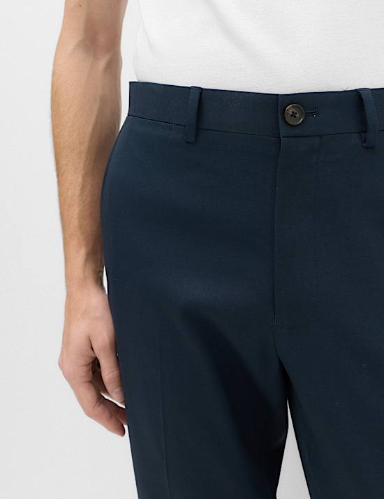 Regular Fit Wool Blend Trousers