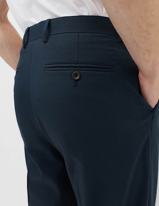 Regular Fit Wool Blend Trousers