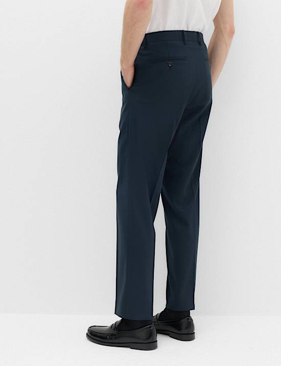 Regular Fit Wool Blend Trousers