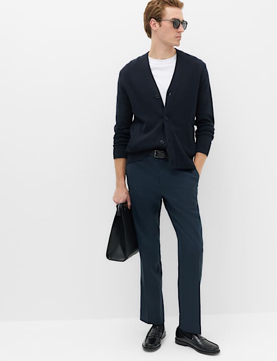 Regular Fit Wool Blend Trousers