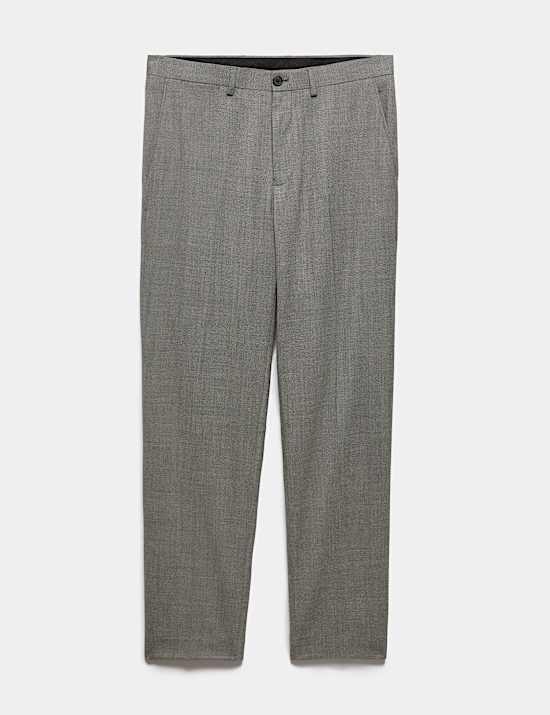 Regular Fit Wool Blend Trousers
