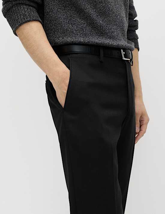 Regular Fit Wool Blend Trousers