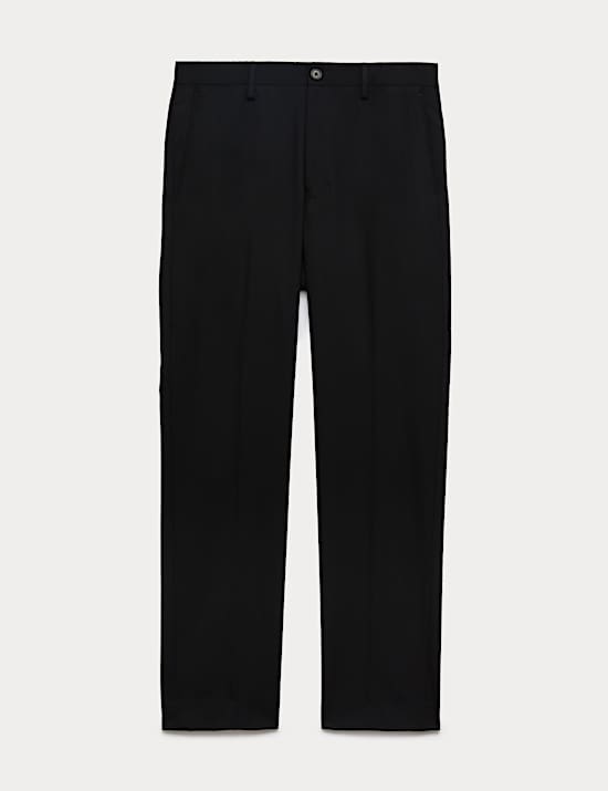 Regular Fit Wool Blend Trousers