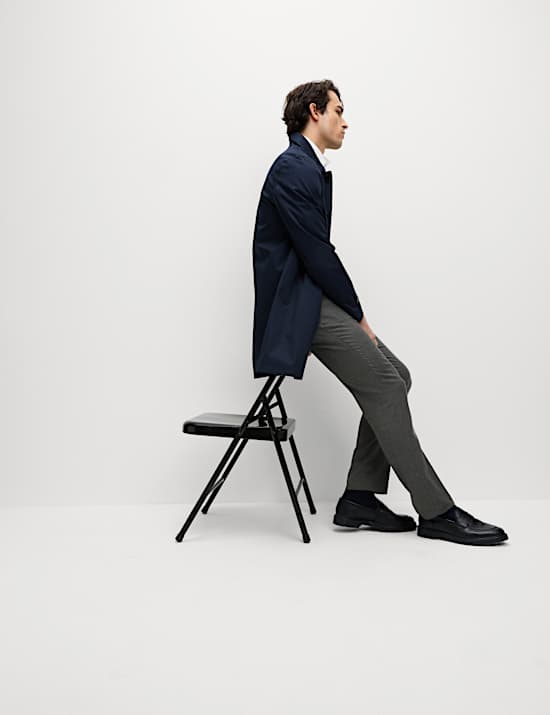 מכנסיים מתערובת צמר בגזרה רגילה