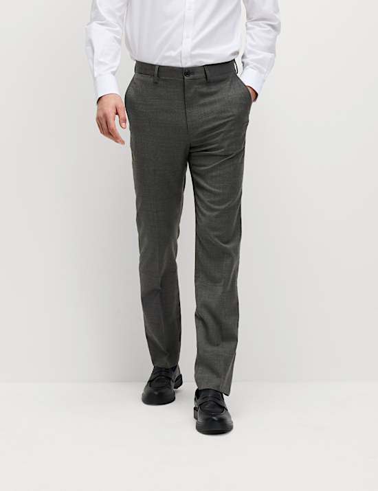 מכנסיים מתערובת צמר בגזרה רגילה