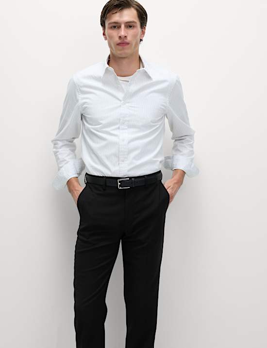 Pantalon van wolmix met normale pasvorm