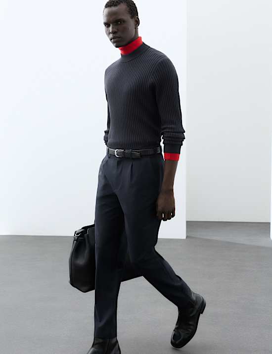 Wool Blend Performance Trousers
