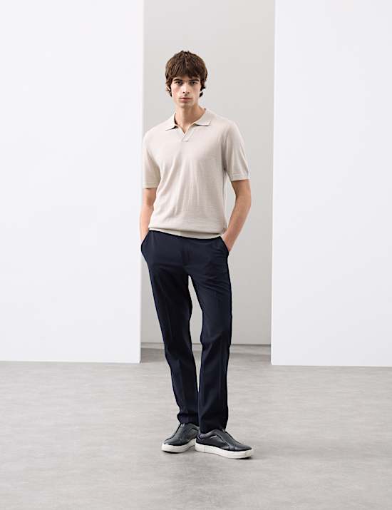 Slim Fit Wool Blend Performance Trousers