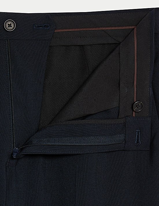 Pantalon sans pinces coupe cintr&eacute;e en tissu extensible