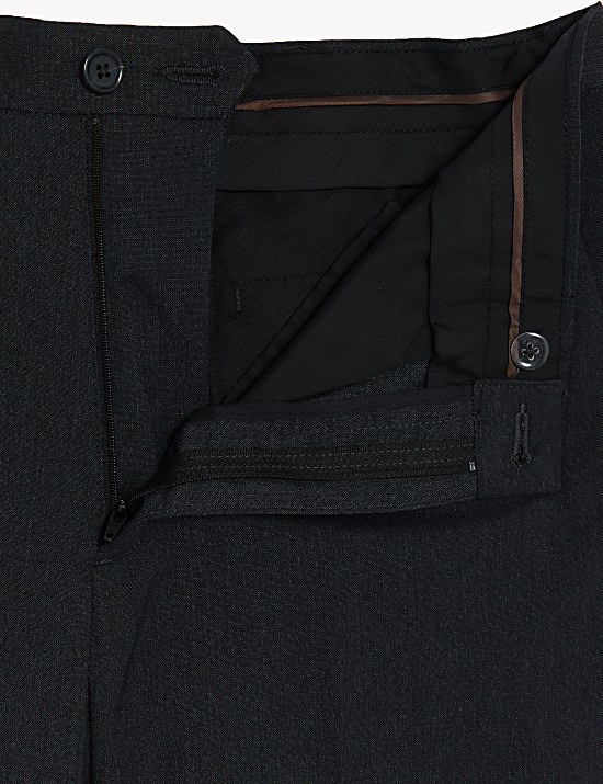 Slim Fit Flat Front Stretch Trousers