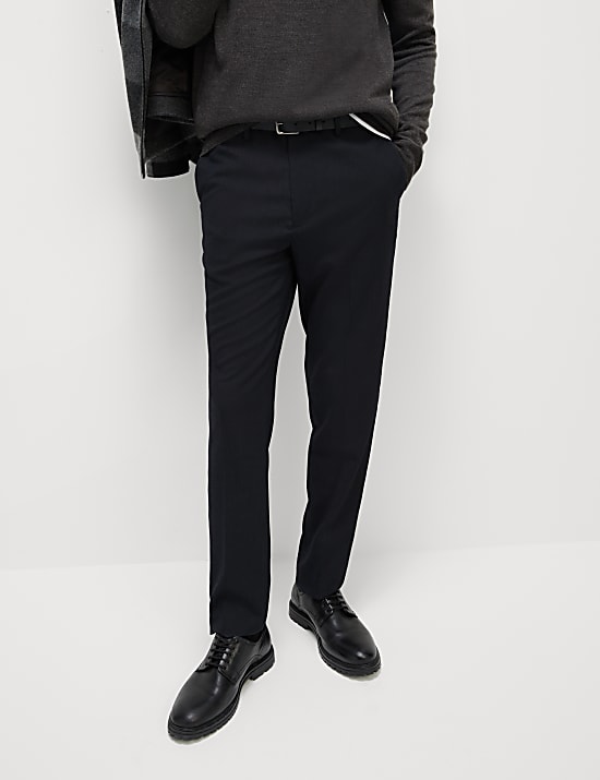 Slim Fit Flat Front Stretch Trousers