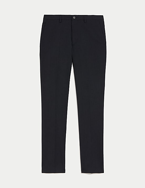 Slim Fit Flat Front Stretch Trousers