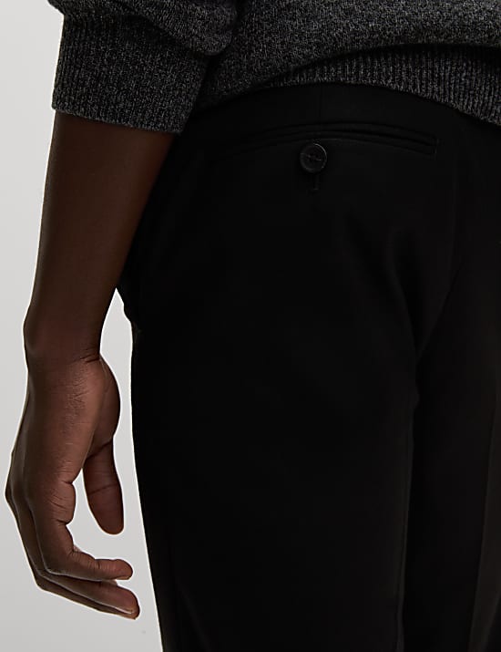 Slim Fit Flat Front Stretch Trousers