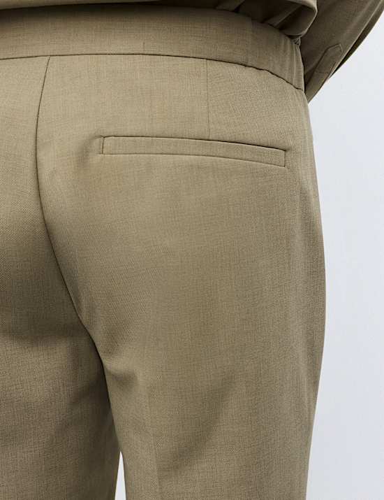 Tapered Fit Flat Front Performance Trousers
