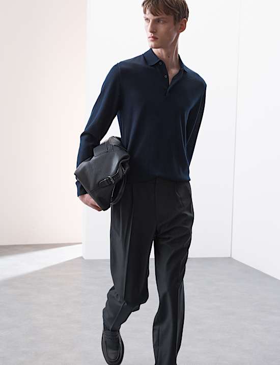 Tailored Fit 360 Flex Pleated Suit Trousers
