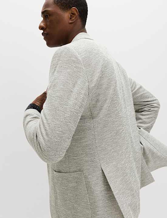 Tailored Fit Textured Stretch Blazer