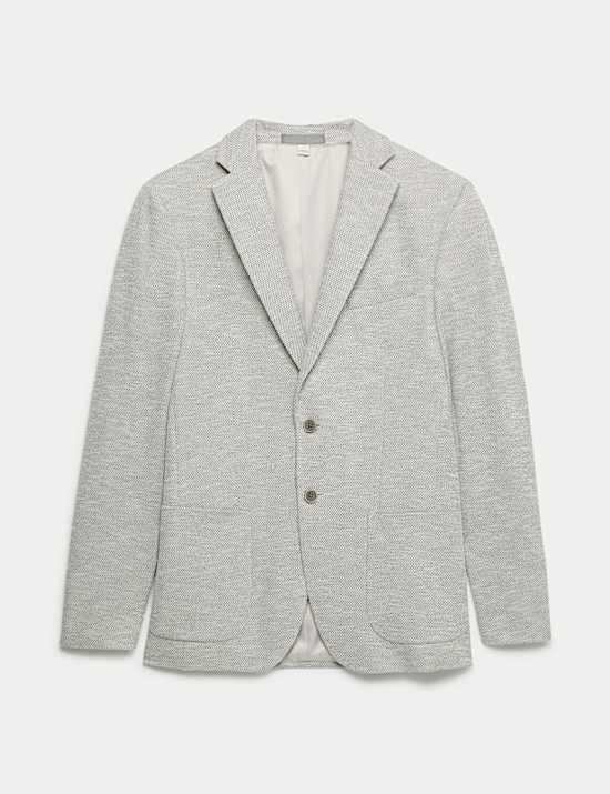Tailored Fit Textured Stretch Blazer