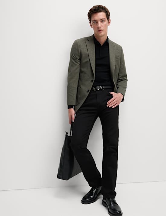Tailored Fit Jersey Textured Blazer