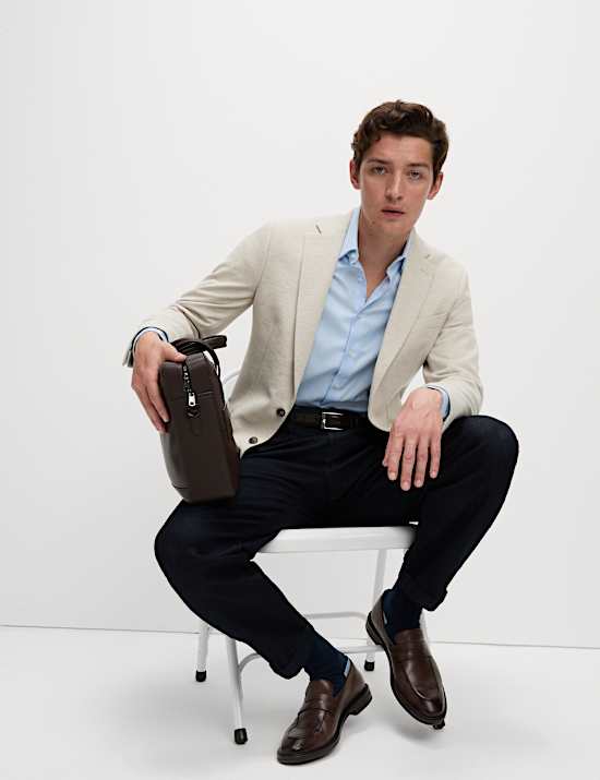 Tailored Fit Jersey Textured Blazer
