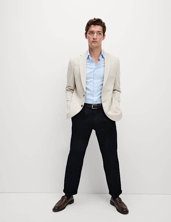 Tailored Fit Jersey Textured Blazer