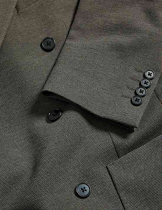 Tailored Fit Jersey Double Breasted Blazer