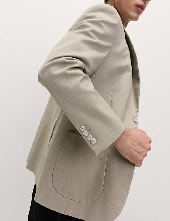 Tailored Fit Cotton Rich Peached Stretch Blazer