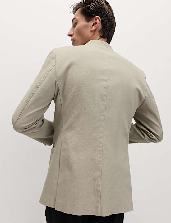 Tailored Fit Cotton Rich Peached Stretch Blazer