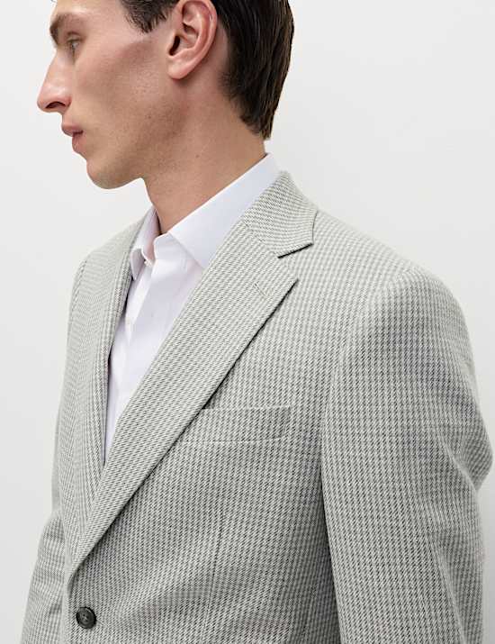 Tailored Fit Puppytooth Stretch Blazer