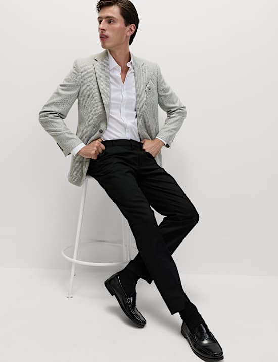 Tailored Fit Puppytooth Stretch Blazer