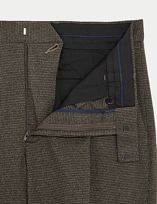 Tailored Fit Warm Handle Puppytooth Trousers